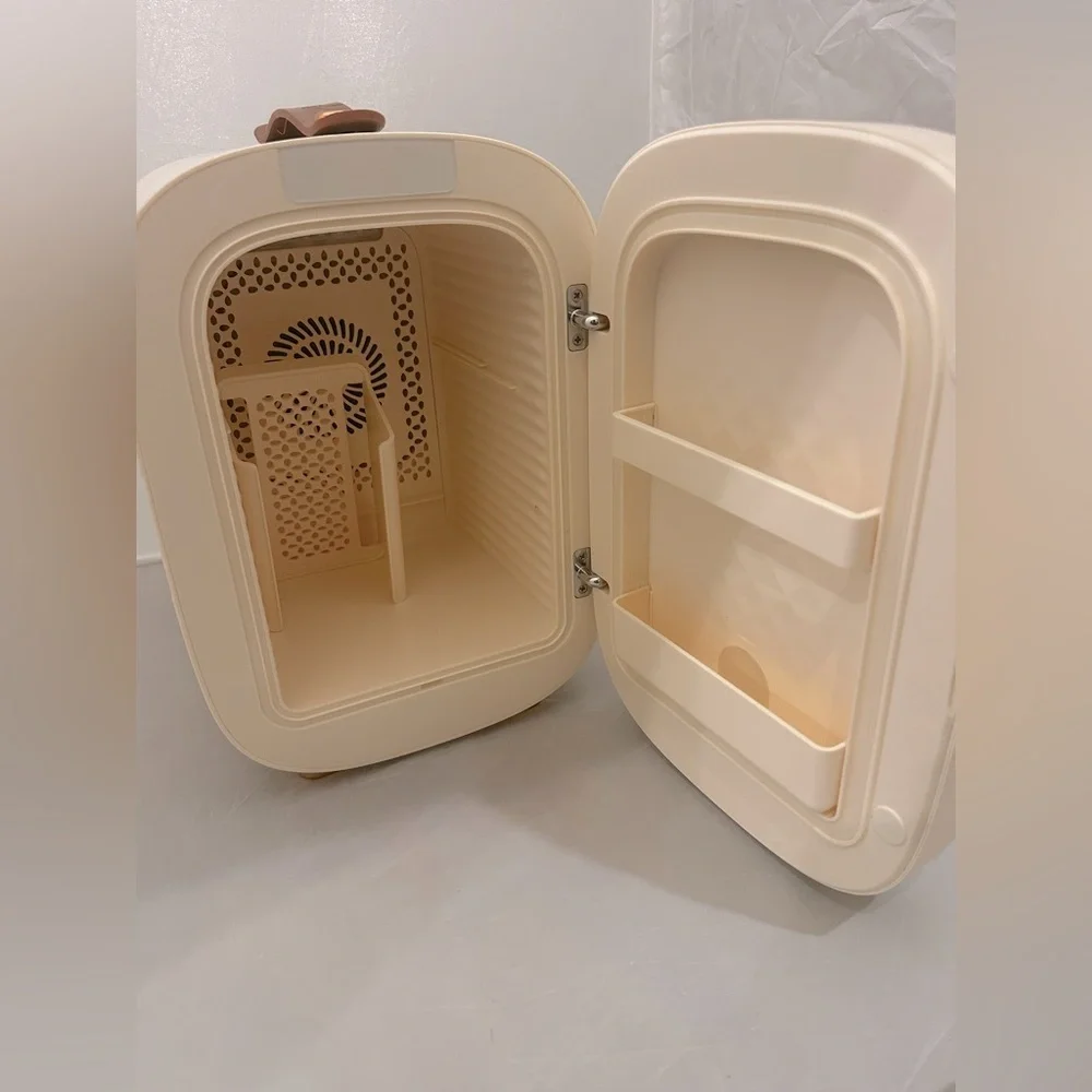 Qubi | Cream Portable Storage Case with Leather Top Handle